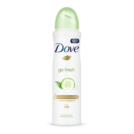antitranspirante-dove-go-fresh-pepino-te-verde-150ml Antitranspirante en Aerosol Dove Go Fresh Pepino y Té Verde 150 ml