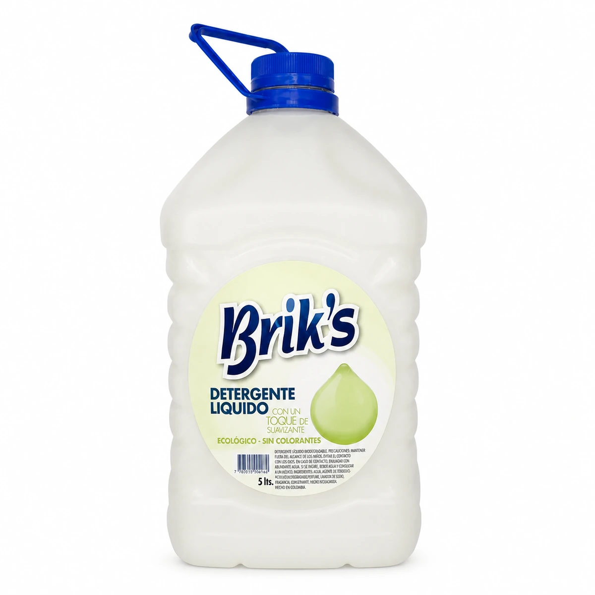 Detergente Líquido Brik’s Blanco Concentrado Toque de Suavizante 5 L