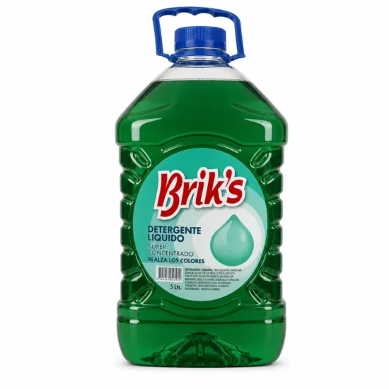 Detergente Líquido Brik’s Verde Realza Colores 5 L