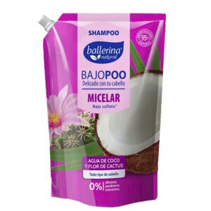 Shampoo Ballerina Bajo Poo Agua de Coco y Flor de Cactus 750 ml